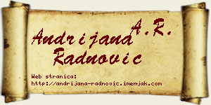 Andrijana Radnović vizit kartica